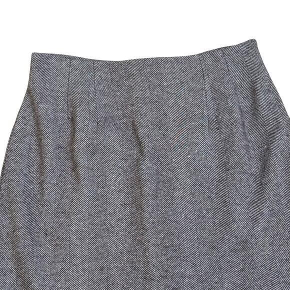 Vintage J.G Hook Size 14 Made in the uSA Wool Blend Herringbone Pencil Skirt - Picture 2 of 7